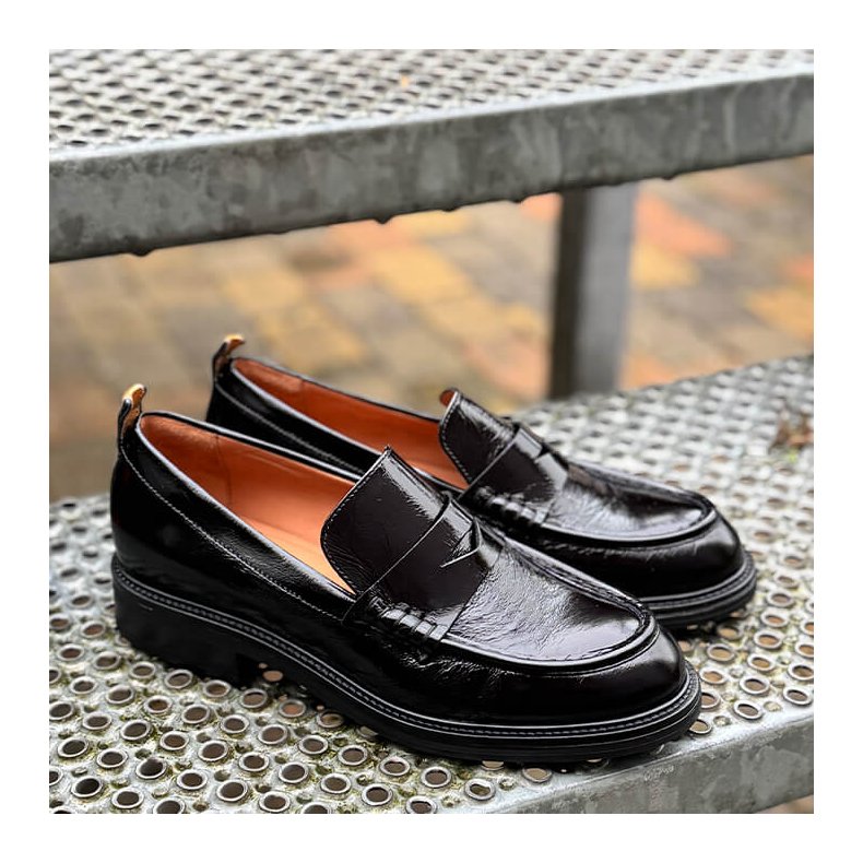 Loafers Billi Bi, black naplack/cammeo