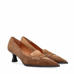 Pumps Billi Bi, tabac babysilk suede