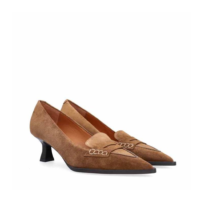 Pumps Billi Bi, tabac babysilk suede