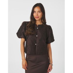 Asia brocade blouse Neo Noir, dark brown