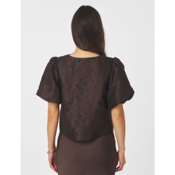 Asia brocade blouse Neo Noir, dark brown