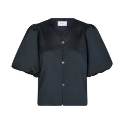 Asia dull satin blouse Neo Noir, navy