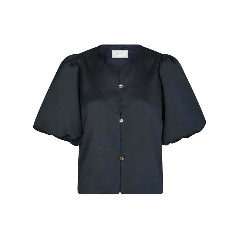 Asia dull satin blouse Neo Noir, navy