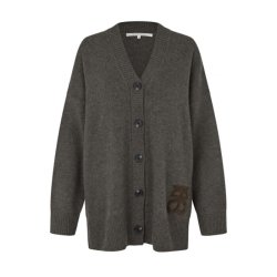 Alpha knit monogram cardigan Second Female, black olive