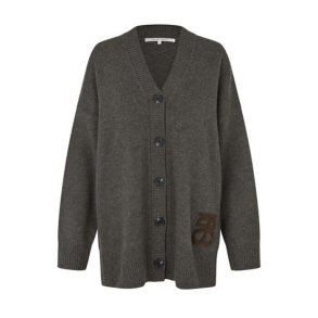Alpha knit monogram cardigan Second Female, black olive