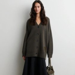 Alpha knit monogram cardigan Second Female, black olive