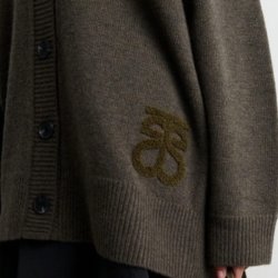 Alpha knit monogram cardigan Second Female, black olive