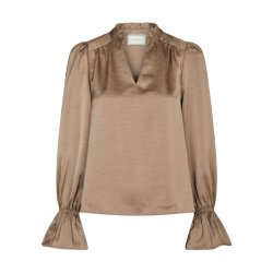 Amara heavy satin bedaz blouse Neo Noir, dark taupe