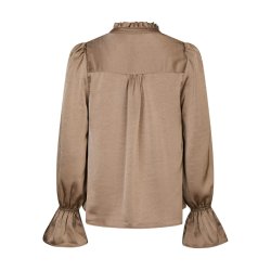 Amara heavy satin bedaz blouse Neo Noir, dark taupe