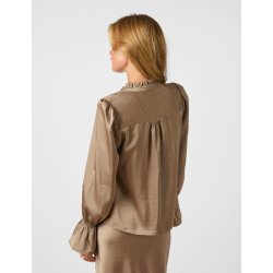 Amara heavy satin bedaz blouse Neo Noir, dark taupe