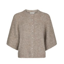 Amaya fluffy jacket Neo Noir, beige melange