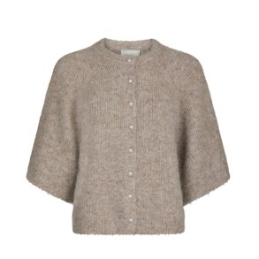 Amaya fluffy jacket Neo Noir, beige melange