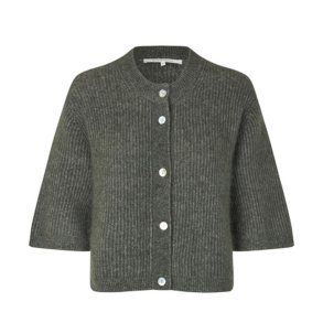 Andrea knit rib cardigan Second Female, beluga