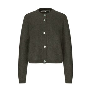 Andrea knit rib ls cardigan Second Female, black olive