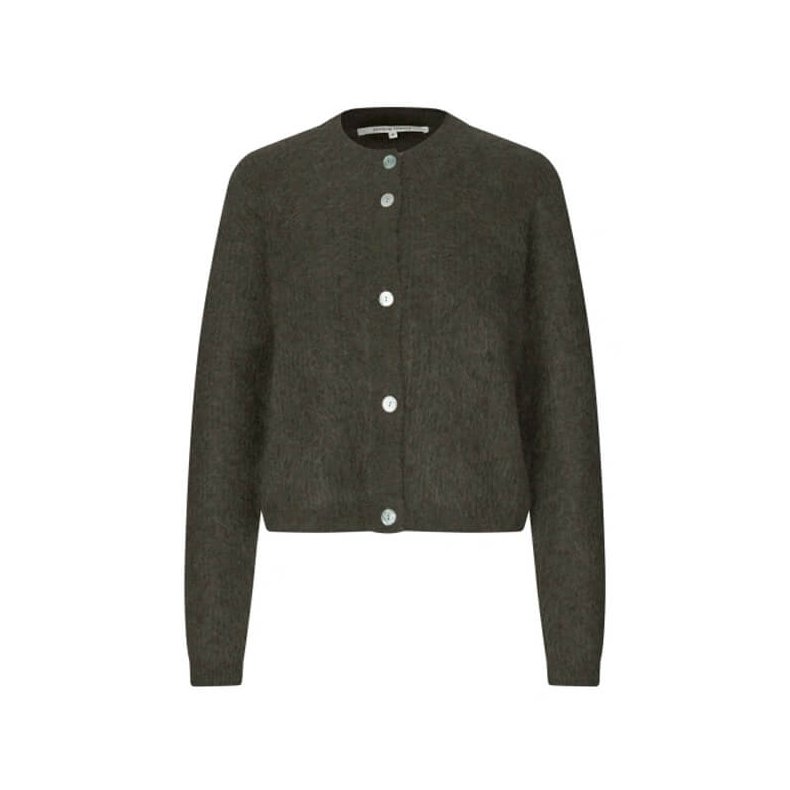 Andrea knit rib ls cardigan Second Female, black olive