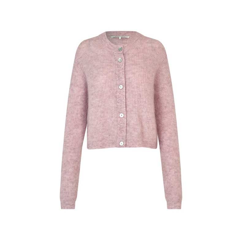 Andrea knit rib ls cardigan Second Female, sepia rose