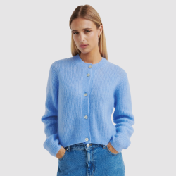 Andrea knit rib cardigan Second Female, frozen fjord