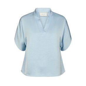 Anelle heavy sateen blouse Neo Noir, light blue