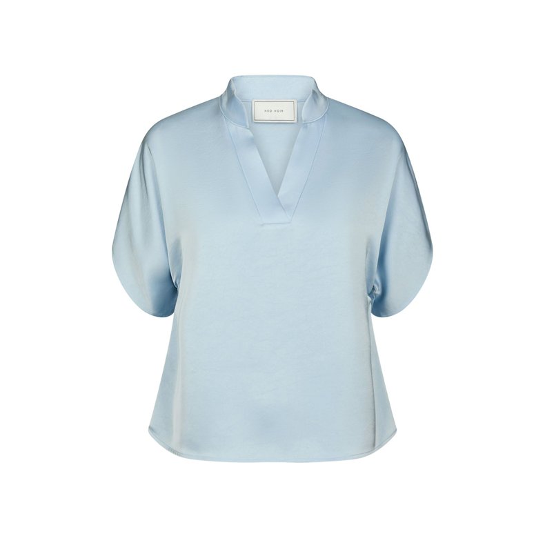 Anelle heavy sateen blouse Neo Noir, light blue