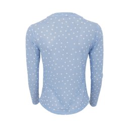 Annie mesh blouse Black Colour, lt. blue dot