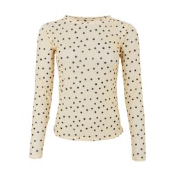 Annie mesh blouse Black Colour, yellow dot