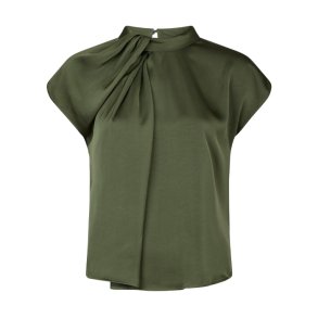 Fleur Drapy satin blouse Neo Noir, army
