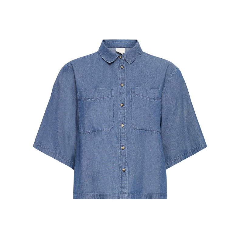 Aurora shirt ICHI, washed medium blue