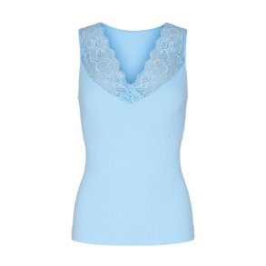 Belen rib v-neck top tim & simonsen, azzurro