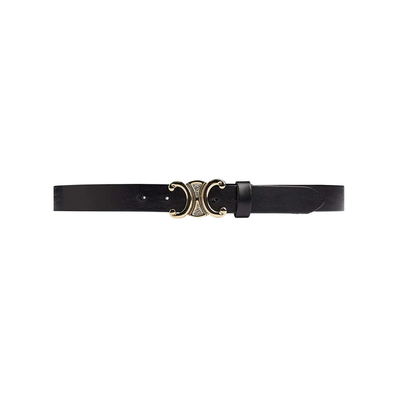 Depeche Jeans belt, black/gold