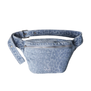 Becca belt printed denim bag Lala Berlin, washed blue leo