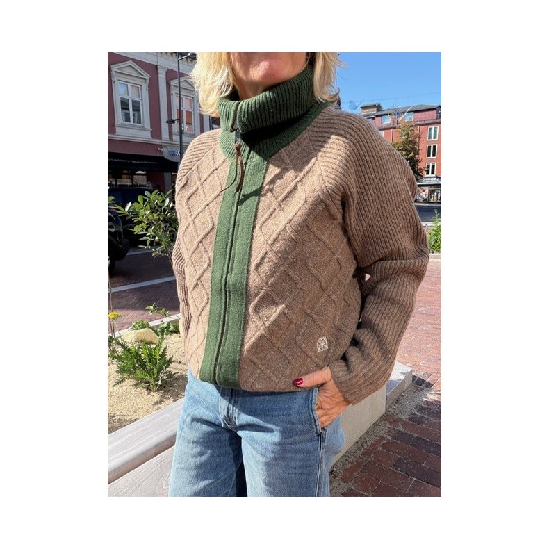 Roll melange knit Mos Mosh Heyanno, brown melange