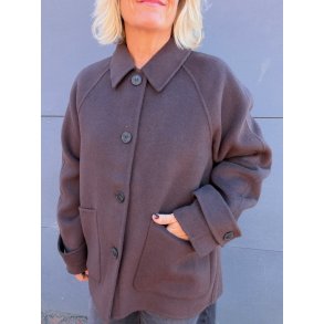 LLUCIA mel wool jacket WithBlack, Dark Brown