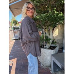 Chloe cotton full shirt Rabens Saloner, brown