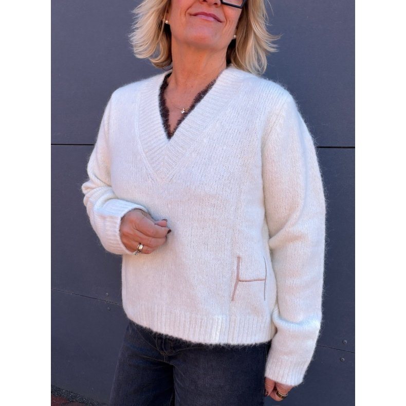 Pernille sweater H�st, white alyssum
