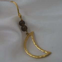 Bella moon single earring mocha Stine A, gold