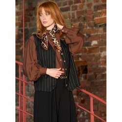 Bcnira mini scarf w. golden ring Black Colour, leo