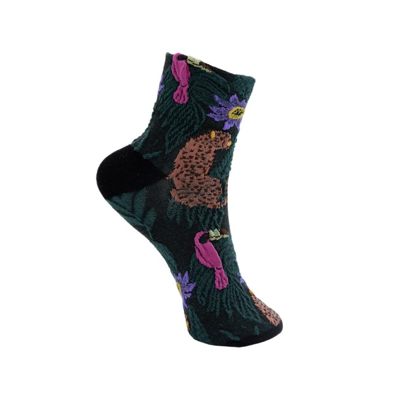 Bcelke animal sock Black Colour, bottle green