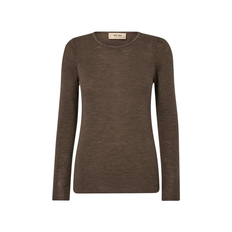 Bouch o-neck knit, chocolate chip