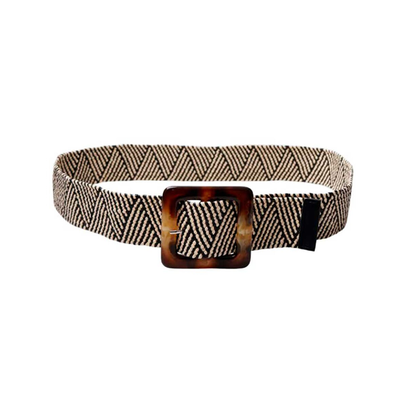Anett jute belt Black Colour, black/lt. nature