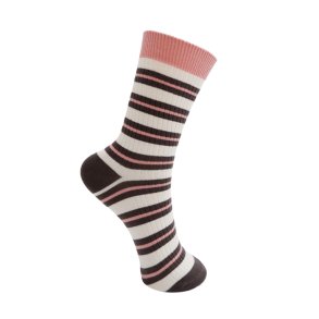 Brenda sock Black Colour, soft pink/brown