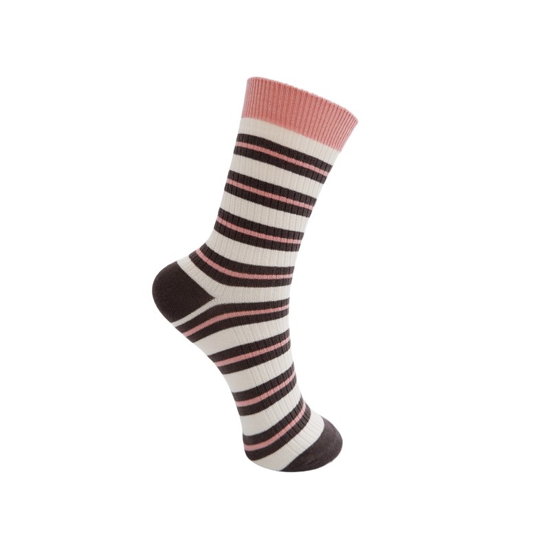 Brenda sock Black Colour, soft pink/brown