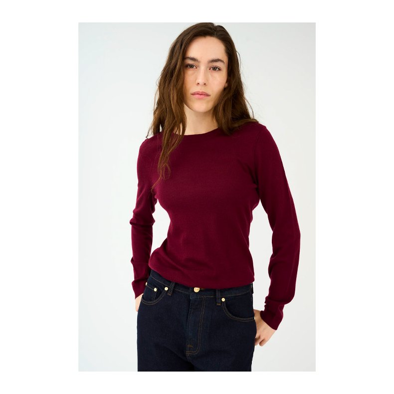 Essex O-neck knit IVY, Burgundy