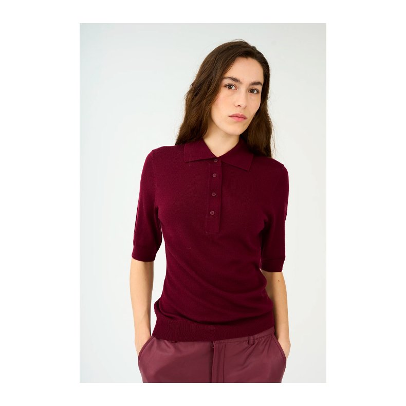 Essex polo knit IVY, Burgundy
