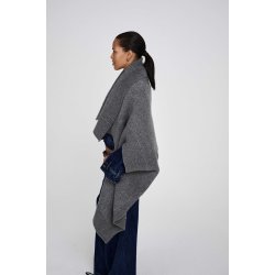 Dorris sheep knit cape Rabens Saloner, grey melange