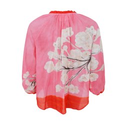 Camellia blouse Black Colour, pink