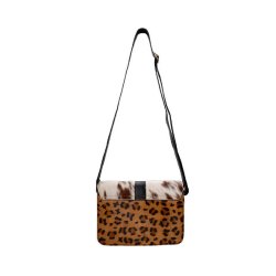 Camila crossover bag Black Colour, leo creme/camel
