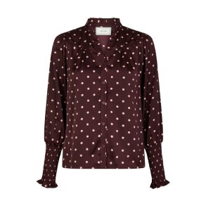 Camisa dot blouse Neo Noir, burgundy