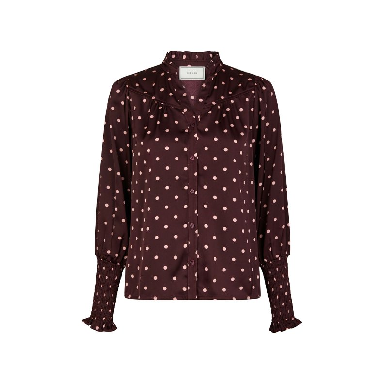 Camisa dot blouse Neo Noir, burgundy