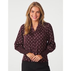 Camisa dot blouse Neo Noir, burgundy