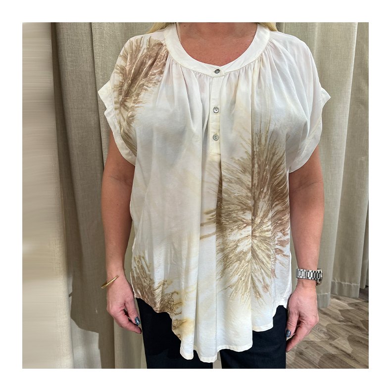 Jolin cartwheel blouse Rabens Saloner, seashell combo